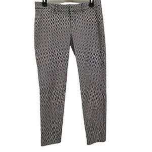 Banana Republic Black & White Print Cropped Pants Size 2 Regular